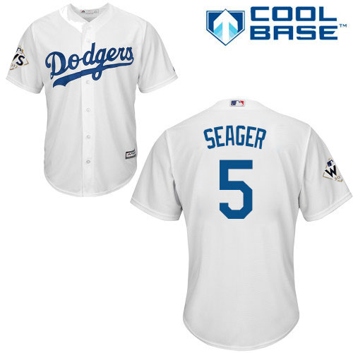 Dodgers #5 Corey Seager White New Cool Base World Series Bound Stitched MLB Jersey